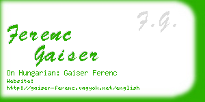 ferenc gaiser business card